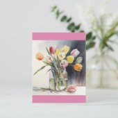 Schöne Tulpen Aquarell Postkarte (Stehend Vorderseite)