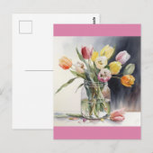 Schöne Tulpen Aquarell Postkarte (Vorne/Hinten)