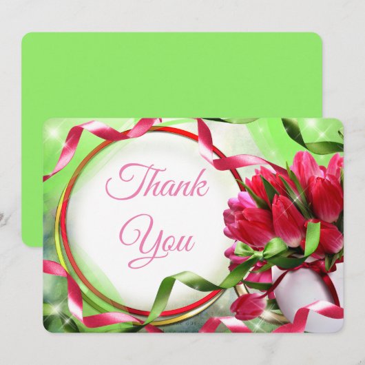 Schöne Tulpen Danke Karte (Vorne/Hinten)