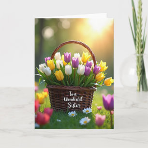 Schöne Tulpen-Schwesterkarte Karte