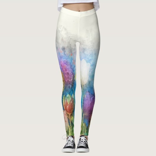 Schöne TulpenBlume Leggings (Vorderseite)