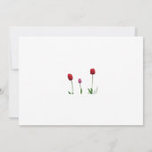 Schöne Tulpenhochzeit in Rot und lila Blume Einladung (Rückseite)