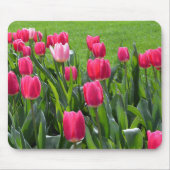 Schöne Tulpenpantoletten, grüne Blätter Mousepad (Vorne)