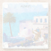 Schöne Tunesien Panorama-Aussicht Glasuntersetzer (Rückseite)