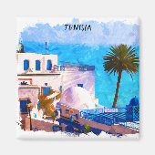 Schöne Tunesien Panorama-Aussicht Magnet (Vorne)