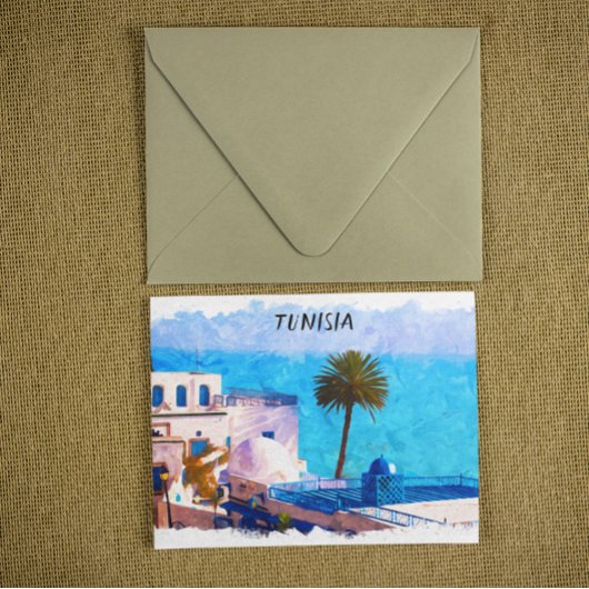 Schöne Tunesien Panorama-Aussicht Postkarte