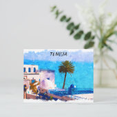 Schöne Tunesien Panorama-Aussicht Postkarte (Stehend Vorderseite)