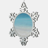 Schöne Türken des Strand-| und Caicos-Foto Schneeflocken Zinn-Ornament (Rechts)