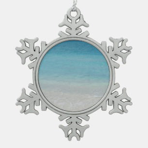 Schöne Türken des Strand-  und Caicos-Foto Schneeflocken Zinn-Ornament