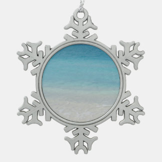 Schöne Türken des Strand-| und Caicos-Foto Schneeflocken Zinn-Ornament