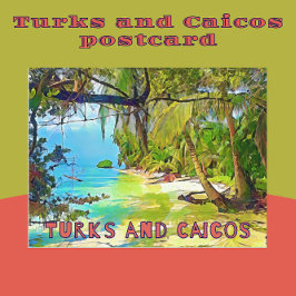 Schöne Türken und Caicos Tropisches Paradies Kunst Postkarte
