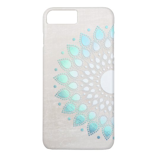 Schöne Türkis Lotus Blume Floral Mandala Case-Mate iPhone Hülle (Rückseite)