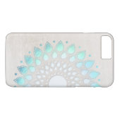 Schöne Türkis Lotus Blume Floral Mandala Case-Mate iPhone Hülle (Rückseite (Horizontal))