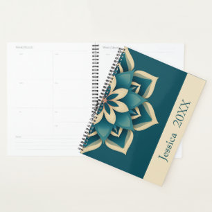 Schöne Türkis-Spirituelle Chic-Mandala-Moderne Planer