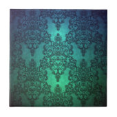 Schöne türkisblaue grüne Damaskus Fliese (Vorderseite)