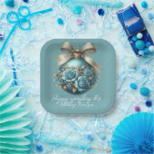 Schöne türkische Weihnachtsball Rose Schnee Pappteller (Party)