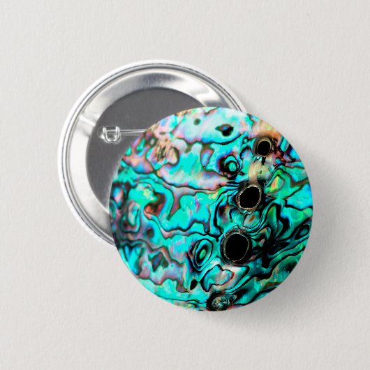 Schöne türkisfarbene Abalone paua Muschel Button (Vorne & Hinten)