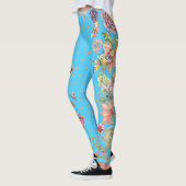 Schöne türkisfarbene Butterfly Chinoiserie Leggings (Links)