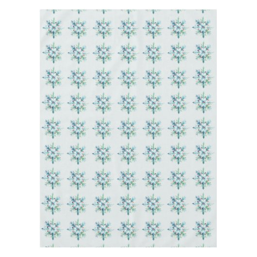 Schöne türkisfarbene grüne und rote Schneeflocke Tischdecke (Vorderseite)