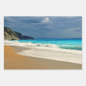 Schöne türkisfarbene tropische Fotografie Geschenkpapier Set (Vorderseite 3)