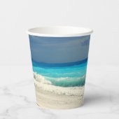 Schöne türkisfarbene tropische Fotografie Pappbecher (Rückseite)