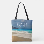 Schöne türkisfarbene tropische Fotografie Tasche (Rückseite)