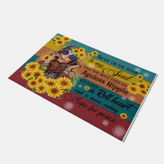 Schöne Türmatte, Bohemisches einmaliges Geschenk Fußmatte (Schrägansicht)