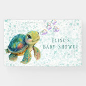 Schöne Turtle and Bubbles Babydusche Banner (Horizontal)