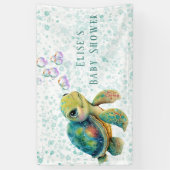 Schöne Turtle and Bubbles Babydusche Banner (Vertikal)