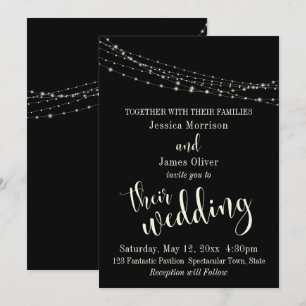 Schöne Typografie 30 Creme/Schwarz 4 Hochzeit Einladung