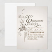 schöne Typografie-Engagement Partei Einladungen (Vorne/Hinten)