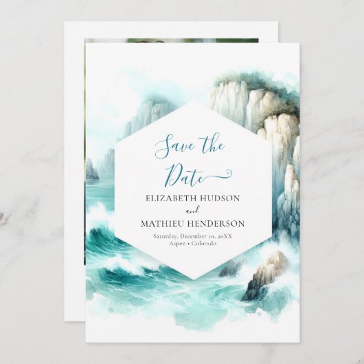 Schöne Typografie-Hochzeit Save The Date (Vorne/Hinten)