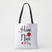 Schöne-Typografie mit Herzballons Tasche (Vorderseite)