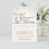 schöne Typografie-Verlobungsparty UAWG RSVP Karte (Stehend Vorderseite)