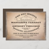 schöne typografische Hochzeitseinladungen Einladung (Vorne/Hinten)