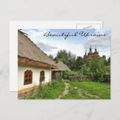 Schöne Ukraine Postkarte / Ukrainisches Dorf (Vorne/Hinten)