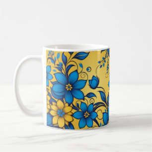 Schöne ukrainische bunte Blumenmuster-Kunst  Kaffeetasse