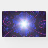 Schöne ultraviolette Fraktalnightshade-Blume Banner (Horizontal)