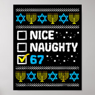 Schöne Unartige 67 Sechs Sieben Hässlicher Hanukka Poster