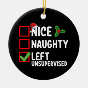 Schöne Unartige Allein Gelassene Weihnachtsliste H Keramik Ornament
