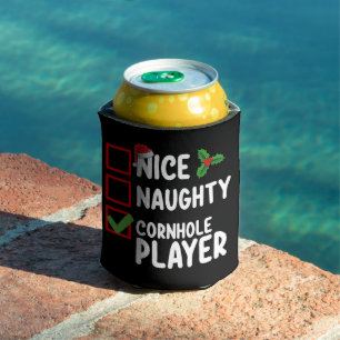 Schöne unartige Cornhole-Spieler-Weihnachtsliste Dosenkühler