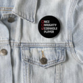 Schöne Unartige Cornhole-Spielerliste Hässliches W Button (Beispiel)