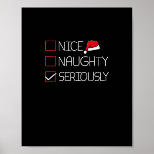 Schöne Unartige Ernsthaft Weihnachten Moderner Sti Poster