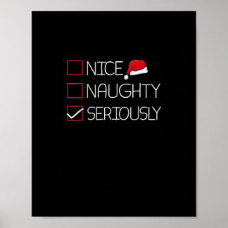 Schöne Unartige Ernsthaft Weihnachten Moderner Sti Poster