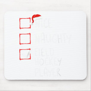 Schöne unartige Feldhockey-Spieler-Liste Weihnacht Mousepad