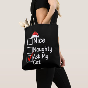 Schöne Unartige Frag Mein Katze Weihnachten Xmas C Tasche