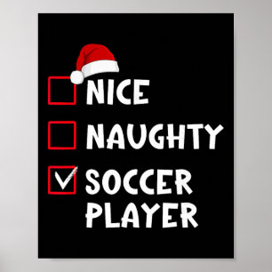 Schöne unartige Fußballspieler Lustige Weihnachtsl Poster