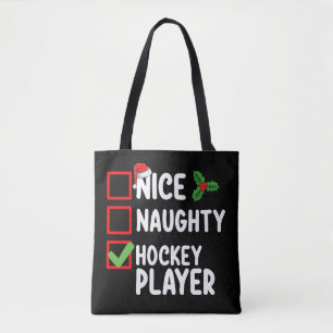 Schöne unartige Hockeyspieler-Weihnachtsliste Sant Tasche
