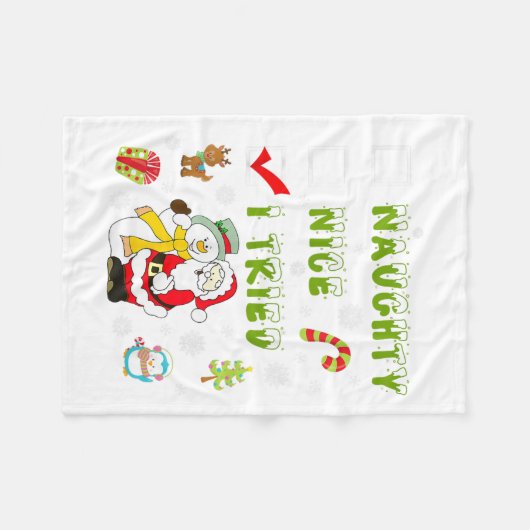 Schöne Unartige Ich Habe Versucht Frohe Weihnachte Fleecedecke (Vorderseite (Horizontal))