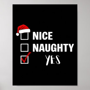 Schöne Unartige Ja - Lustiger Weihnachtsmann Weihn Poster
